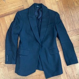 Theory Black Cotton/Linen Textured Blazer 6